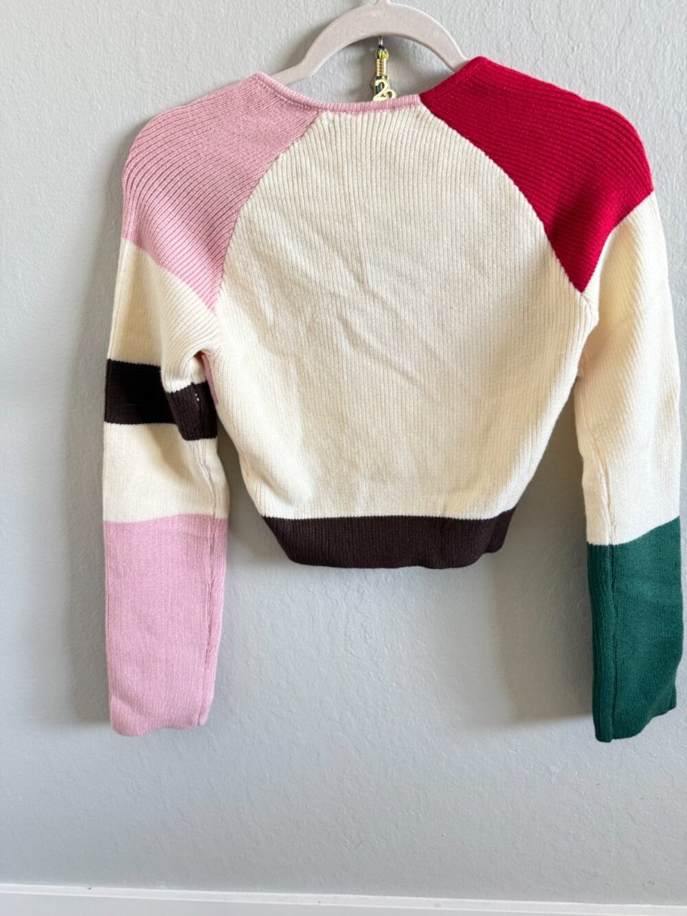 NWT Le Lis Color Block Striped Square Neck Cropped Sweater – Size M - Picture 3 of 5